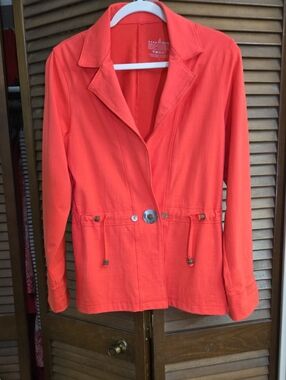 neon buddha Coral Drawstring Blazer Jacket